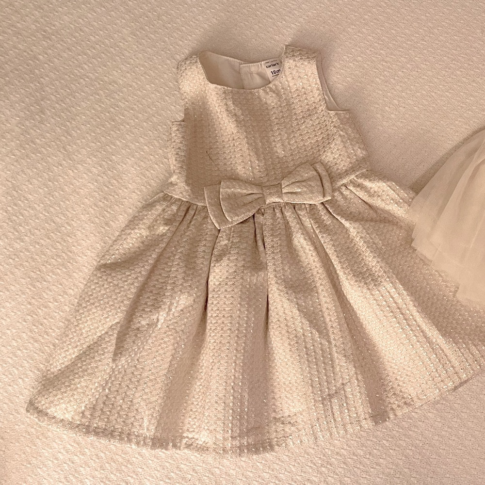 Gold and cream brocade dress